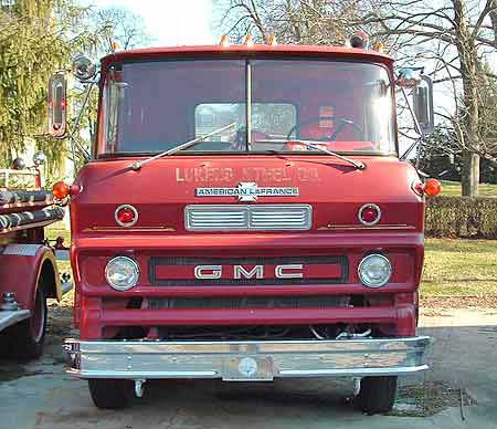 1965 GMC Fire Engine front view.