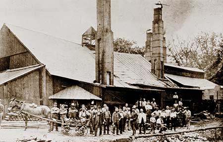 The Brandywine Iron Works & Nail Factory about 1870. A note indicates the mill “was little changed from the original.