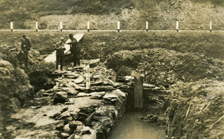Excavation of the “Upper Forge” in 1929. Chester County Historical Society