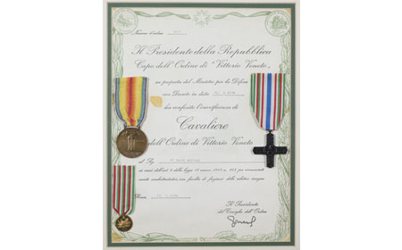 Certificates Awarded To Nicola DiMaio — In 1972, the Italian government contacted Nicola in Coatesville and awarded him his medals. — Courtesy of Robert Coulter