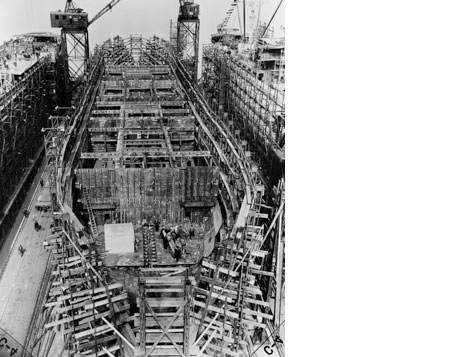 Place bulkheads and girders below the second deck.
