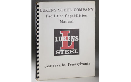 Lukens Capabilities Manual, From the collection of NISHM