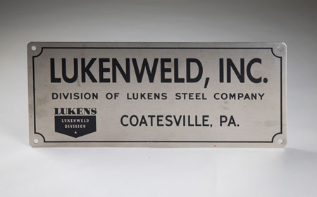Lukenweld Sign, From the collection of NISHM