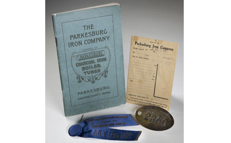 1916 Specifications Book, 1919 Pay Envelope, Time Check Badge, Ribbob/Badge: Institute of Production Engineers. July 1922, From the collection of Gerry Treadway