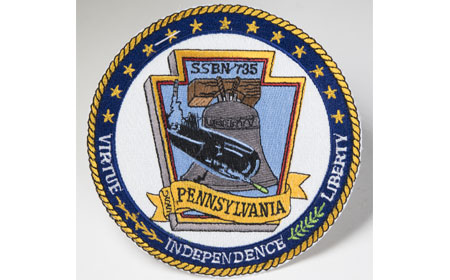 USS Pennsylvania (SSBN-735) Patch, Lukens provided plate for the pressure hull, From the collection of NISHM