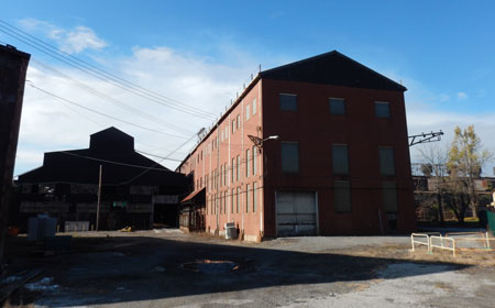 Looking West - Motor House and Mill Building