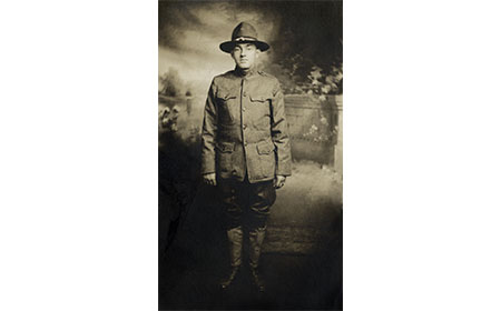 Fred Strickland was a resident of Newark, Delaware and served as an ambulance driver for the French army.  He received France’s Croix de Guerre (Cross of War).  Although he was not from Coatesville, like James Stewart Huston he served with the French Ambulance Corps.  Fred’s uniforms and papers show what Stewart’s effects would have looked like. — Courtesy of Bob Ford