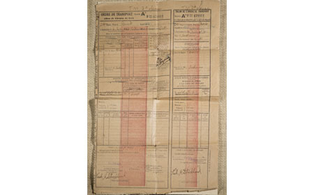 Orders Of Transport From Paris January 1919 — Courtesy of Bob Ford