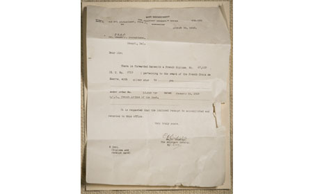 Letter From War Department — Courtesy of Bob Ford